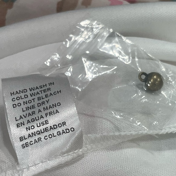 Entro Smocked Tiered Mini Dress M Abstract Print Boho Long Sleeve Lined NWOT - Picture 10 of 10